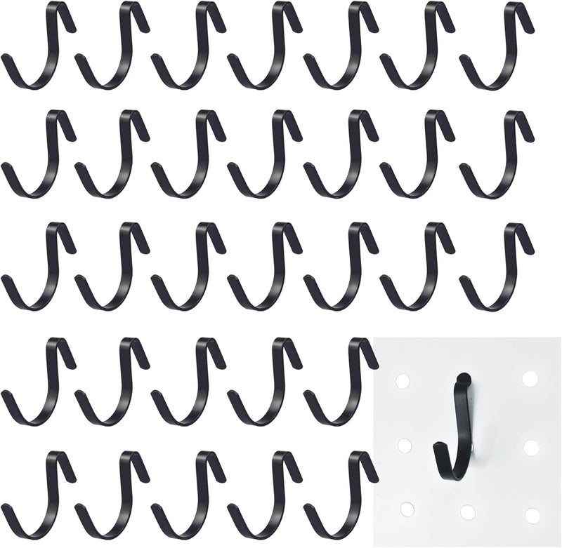 G.CORE Black Pegboard J Hooks Accessories - 40pcs Metal Peg Board Hooks for Hanging, Pegboard Wall Organizer Hangers, Fits 1/4 Slots, Tools Display Storage Holders for Garage Craft Office Organization - Image 1